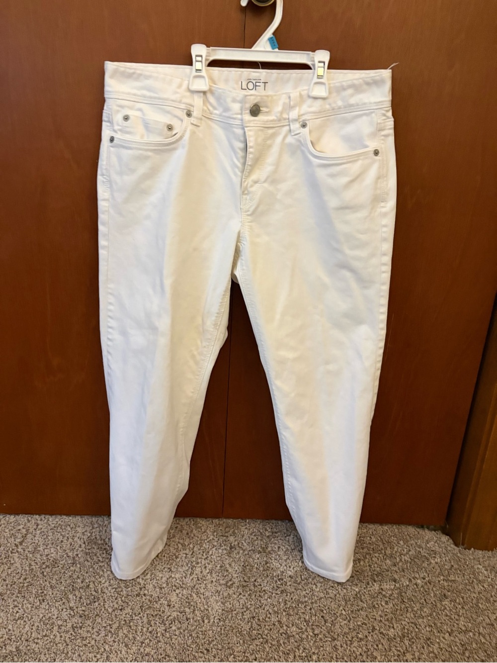 LOFT Women's White Stretch crop Jeans